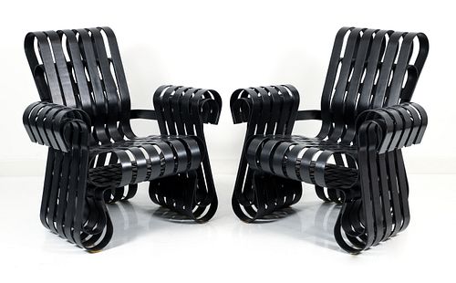 Pair Frank Gehry for Knoll Power Play Chairs in Black