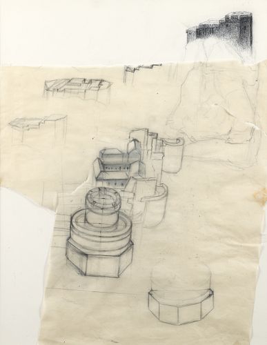 Louis Lozowick drawing Study for Dubrovnik
