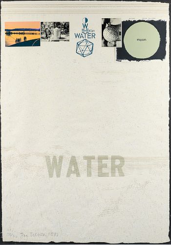 Joe Tilson 1972 mixed media print Water