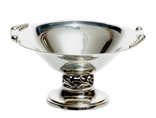 Cartier (Paris, 1847) Sterling Silver Footed Compote, Style Of George Jensen, H 3'' Dia. 5.5'' 5.8t oz