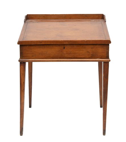 Primitive Pine Slant Top Writing Desk, H 35'' W 28'' Depth 24''