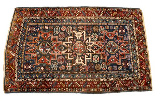 Caucasian Shirvan Handwoven Wool Rug, W 3' 10'' L 5' 10''