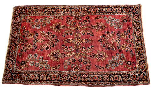 Persian Sarouk Handwoven Wool Rug, W 4' 4'' L 6' 11''