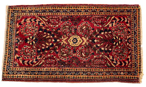 Persian Sarouk Handwoven Wool Rug W 2' 3'' L 3' 9''