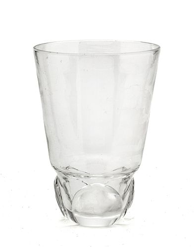 Steuben (American) Crystal Flower Vase H 8'' Dia. 5.5''