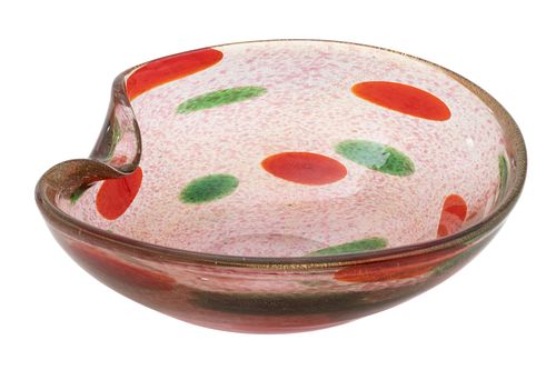 Murano , 1912-2007 Glass Bowl, Alfredo Barbini, H 3'' Dia. 9.5''