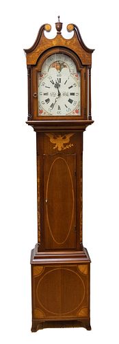 Henry Ford Museum Joseph Doll Grandfather Clock By Colonial Of Zeeland, C. 1970s/80s, H 86'' W 17.5'' Depth 10.5''