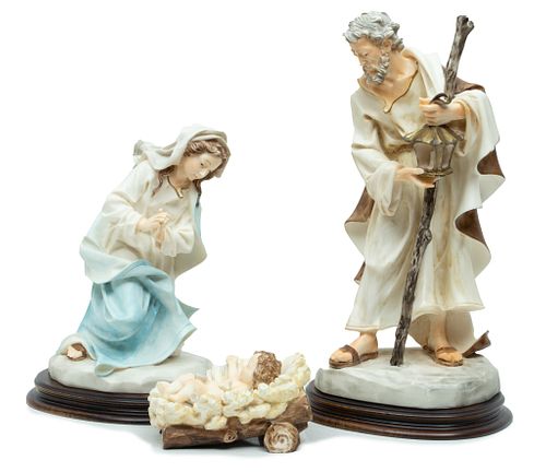 Santini Bisque Porcelain Nativity Set H 18'' 3 pcs