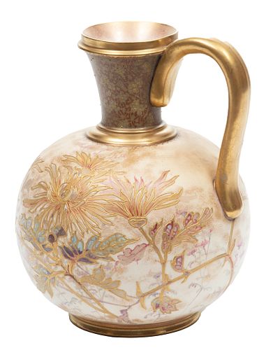 Doulton Burslem Porcelain Ewer C. 1880, H 8'' W 6''