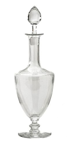 Baccarat (French, 1764) Crystal Footed Decanter, H 15'' Dia. 4.5''