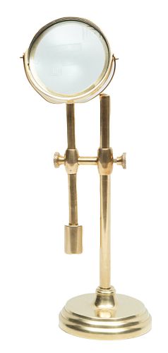 Brass Desk Magnifier H 10''