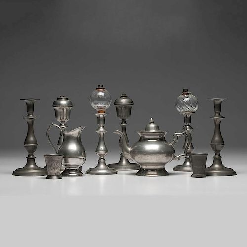 Pewter Lighting Devices and Table Wares