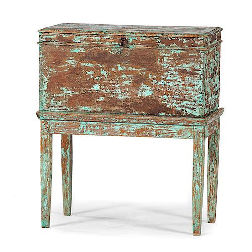 American Painted Chest on Stand