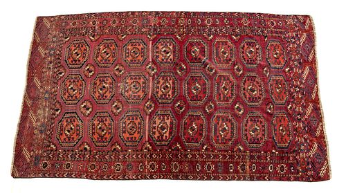 Bokhara Handwoven Wool Rug, W 4' 6'' L 7' 6''
