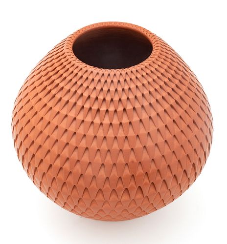 Michael Wisner (American) Art Pottery Vase C. 2006, H 8.5'' Dia. 8.5''