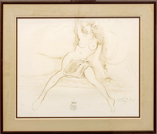 Salvador Dali (Spanish, 1904-1989) Lithograph On Wove Paper, 1970, Nu Au Sopha, From Nudes, H 22'' W 29.3''