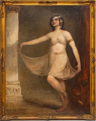 Douglas Arthur Teed (American, 1863-1929) Oil On Canvas C. 1921, Harem Dancer,, H 57'' W 44''