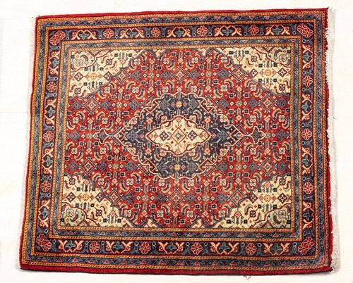 Persian Sarouk Handwoven Wool Rug, C. 2000, W 2' 3'' L 2' 7''