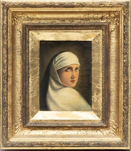 Philip Hermogenes Calderon (British, 1833-1898) Oil On Canvas, 19th C., "Innocence", H 8'' W 6''