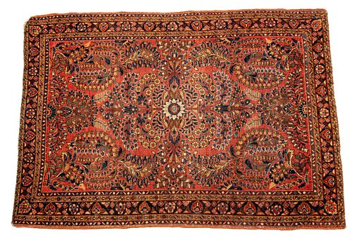 Persian Sarouk Handwoven Wool Rug, W 3' 5'' L 4' 10''