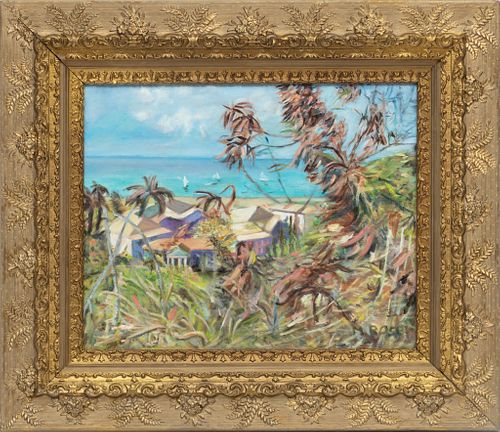 M. Rosi, Oil On Canvas, Caribbean Scene, H 16'' W 14''
