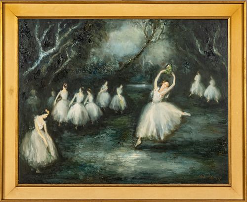 Yu-Wah Leung (Chinese, B. 1959) Oil On Canvas, Les Sylphides, H 36'' W 44.5''