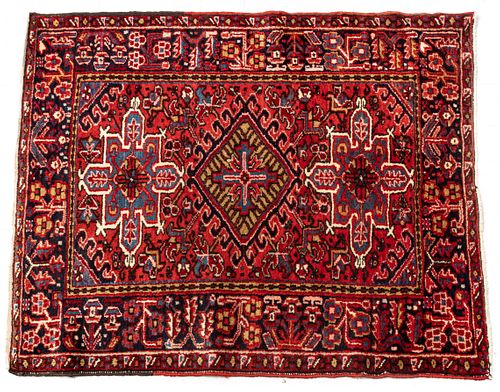 Semi Antique Persian Karajeh/Heriz Handwoven Wool Rug, C. 1930/40, W 3' 10'' L 4' 6''