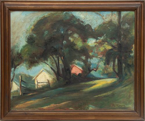 R. Eiser (Toledo, Ohio) Oil On Canvas, Bucolic Farm Landscape, H 24'' W 30''