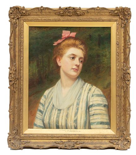 Charles Sillem Lidderdale (England, 1831-1895) Oil On Canvas, Sweet And Twenty, H 21'' W 17''