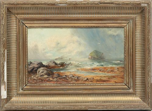 William B. Mitchell (British Act.1884-1902) Oil On Canvas, 1900, Scottish Costal Scene, H 9.5'' W 15.5''