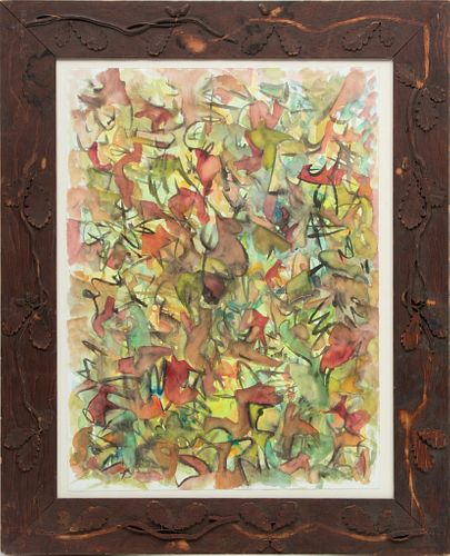 Jack Faxon Abstract Multi Color Watercolor H 30'' W 22''