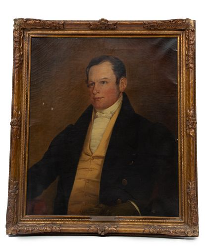 Attributed to John Vanderlyn (American, 1775-1852) Oil On Canvas, 19th C., Portrait Of A Gentleman,, H 30'' W 25''