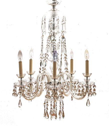 Waterford Quality Five Light Crystal Chandelier H 33'' Dia. 22''