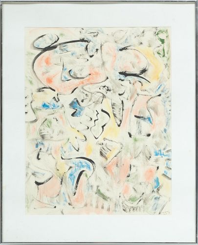 Jack Faxon, USA, 1936 -10, Mixed Media With Watercolor C. 1978, H 23'' W 18''