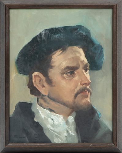 Josef Bodis (Hungarian, 20th C.) Oil On Canvas, Artist Self Portrait, H 16'' W 12''