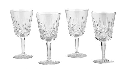 Waterford (Irish, 1783) 'Lismore' Crystal Claret Glasses, H 7'' Dia. 3.5'' 12 pcs