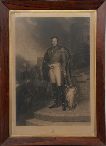 After John Lucas Engraving On Paper,  19th C., His Royal Highness Prince Albert, H 30'' W 20.5''