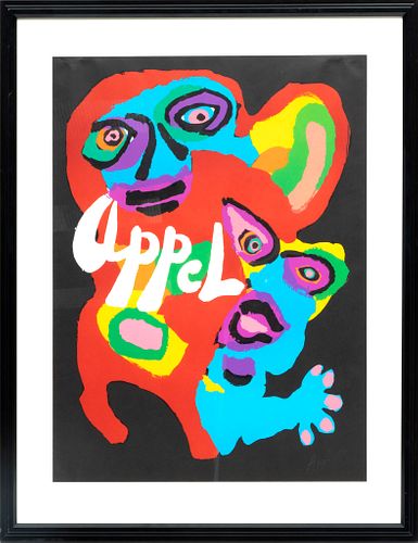 Karel Appel (Dutch, 1921-2006) Colored Lithograph H 26.5'' W 21''