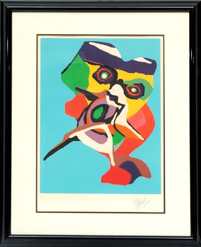 Karel Appel (Dutch, 1921-2006) Lithograph In Colors On Wove Paper, C. 1976, H 19'' W 14.75''