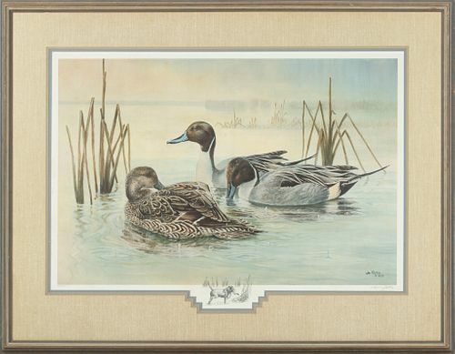 Jim Foote (American, 1925-2004), Lithograph On Paper, 1979, H 20", W 29.25", Three Ducks