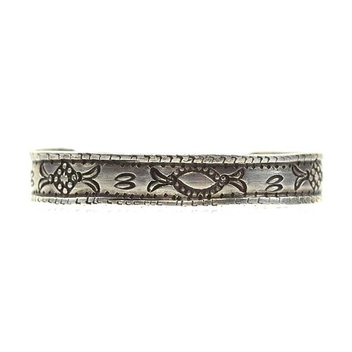 Navajo Ingot Silver Bracelet c. 1900s, Size 5.75 (J9587)