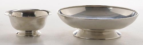 Two Sterling Footed Bowls