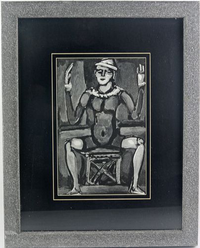 Print ‘Clown Assis’ after Georges Rouault (1871-1958), Framed