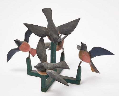 Folk Art Birds Sculpture