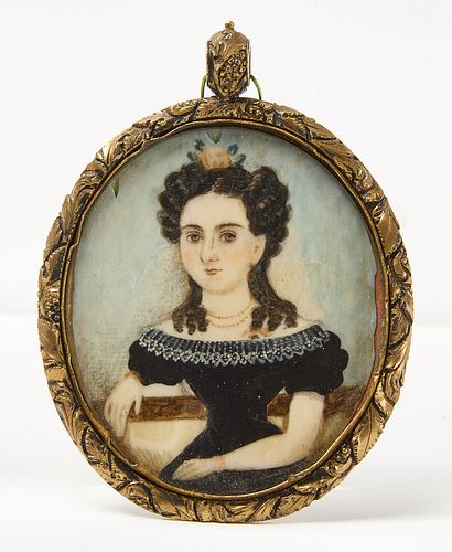 Miniature Portrait Of Young Woman