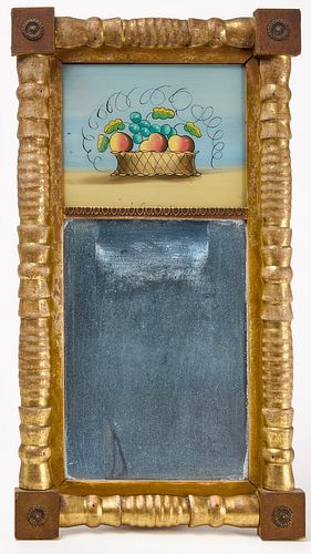 Mirror with Reverse Glass Painting