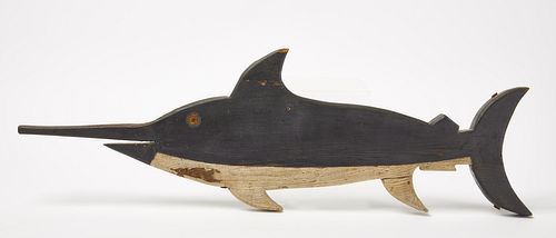 Carved and Painted Swordfish Weathervane