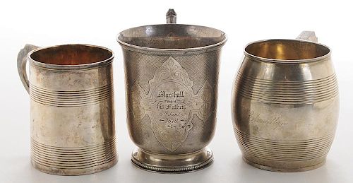 Three English Silver Mugs