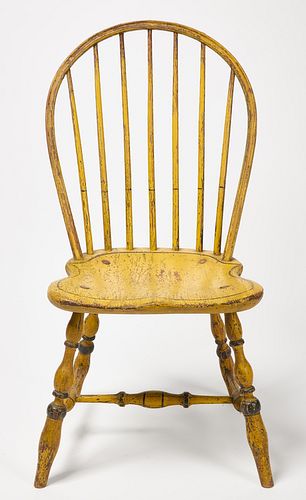 Yellow Bow Back Windsor Chair