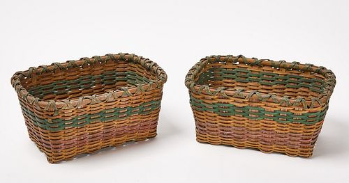 Pair of Painted Bread Baskets